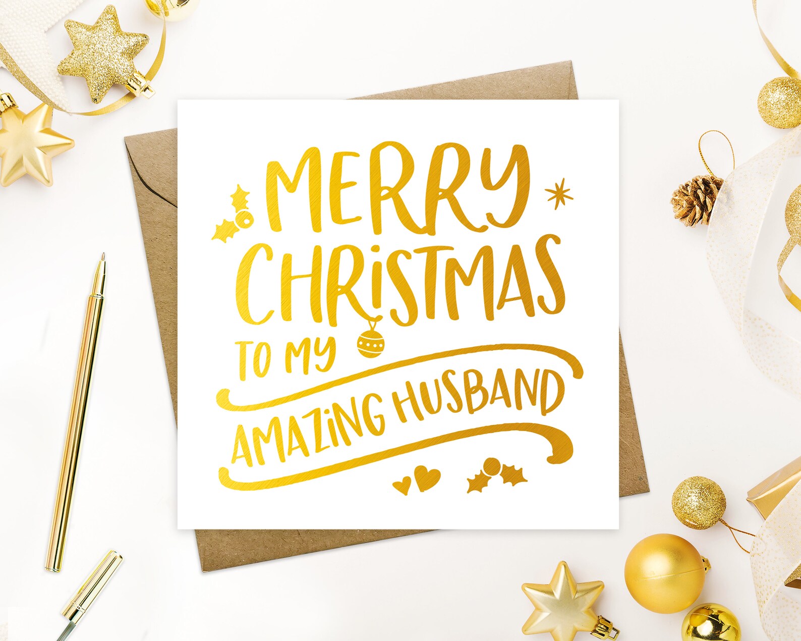Christmas Card Husband Christmas Card to my Husband Merry | Etsy