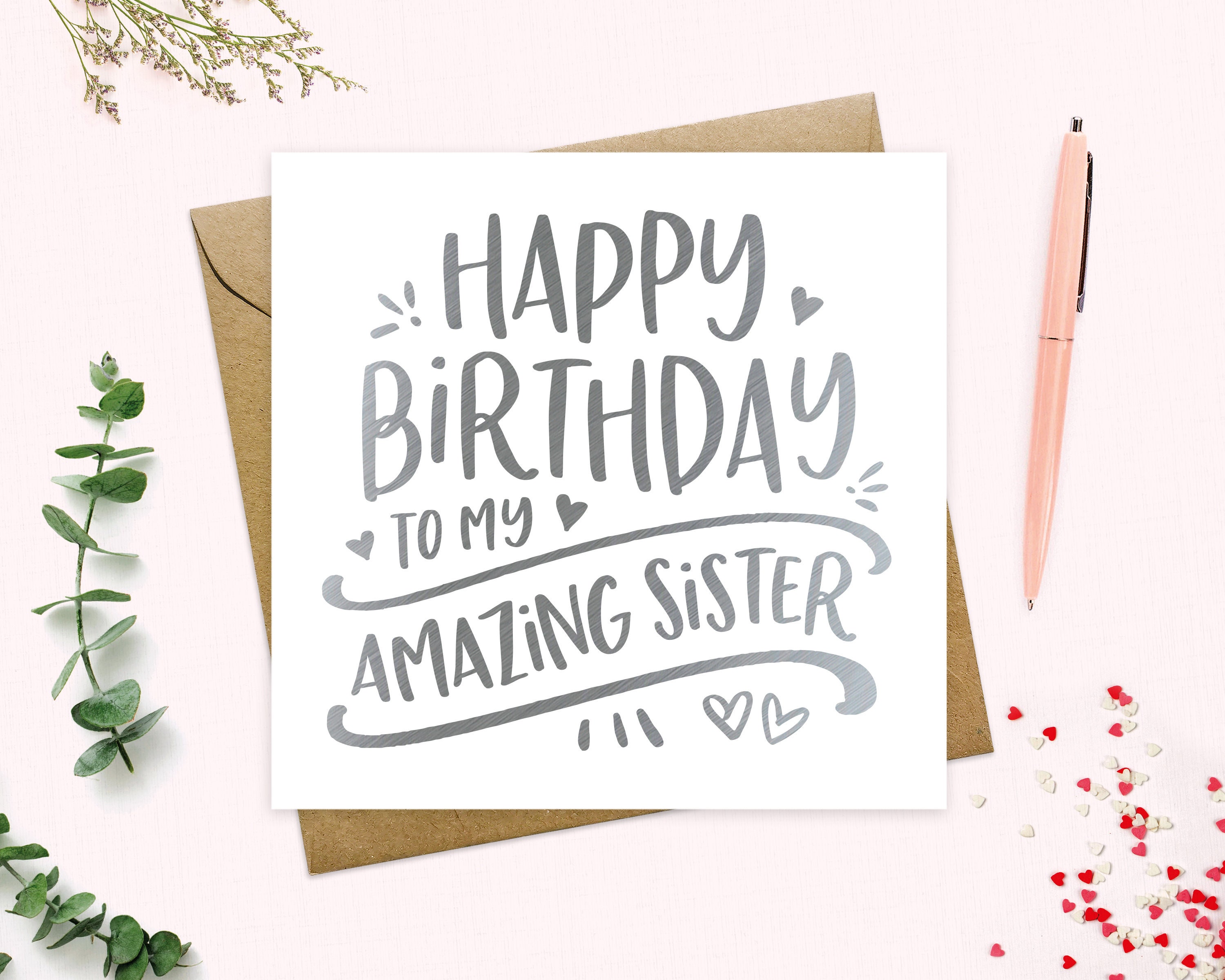 Happy Birthday Sister Card to My Sister Happy Birthday Card | Etsy