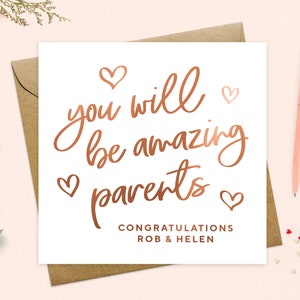 You're Going To Be Parents Card Personalised, You’re pregnant, New Baby, Expectant Parents, Pregnancy Card, baby on the way, Real Foil