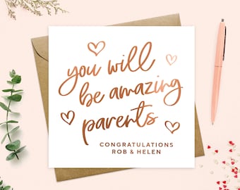 You're Going To Be Parents Card Personalised, You’re pregnant, New Baby, Expectant Parents, Pregnancy Card, baby on the way, Real Foil