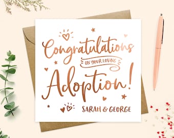 Personalized Adoption Card: Real Foil Congratulations Card