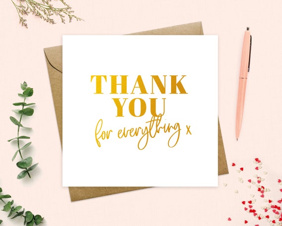 Personalized Foil Thank You Card: Modern Wedding, All Occasions - Etsy