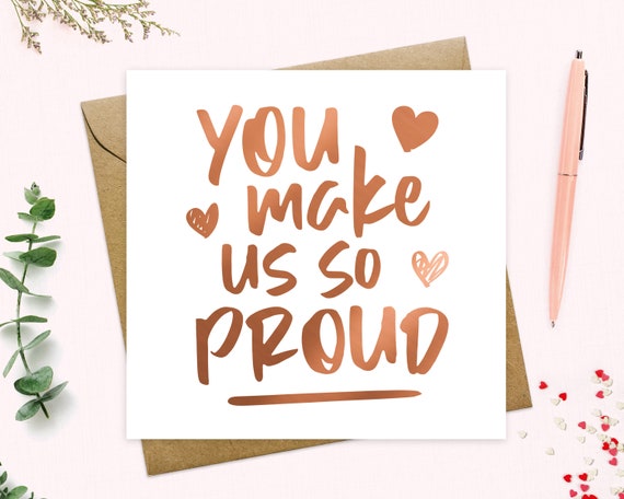 Biglietto D'auguri Chenive "So Proud Of You" - Per Laurea, Nuovo Lavoro, Promozione, Con Busta, Formato 20x13.5 Cm