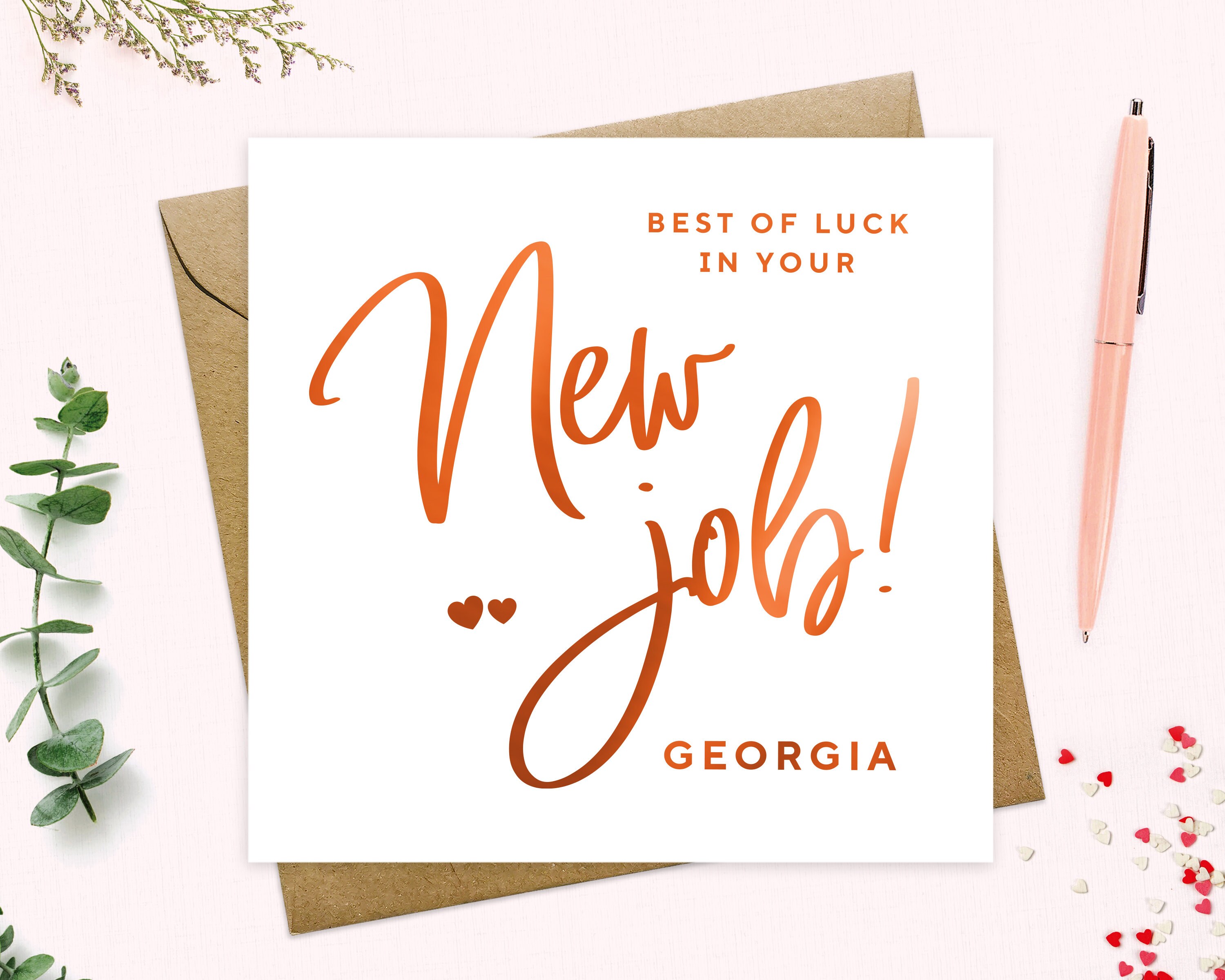 Greeting Cards Personalised Good Luck Card Personalised New Job Card