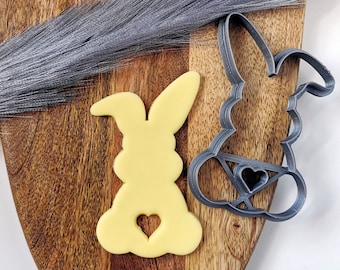 Bunny Cookie Cutter, Rabbit with Love Heart Tail Cutter, Easter Bunny Fondant Dough Cutter