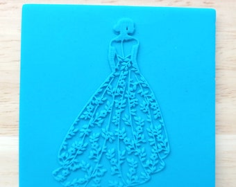Robe de mariée florale Embosseur, estampage de timbre de mariée fondant - 105