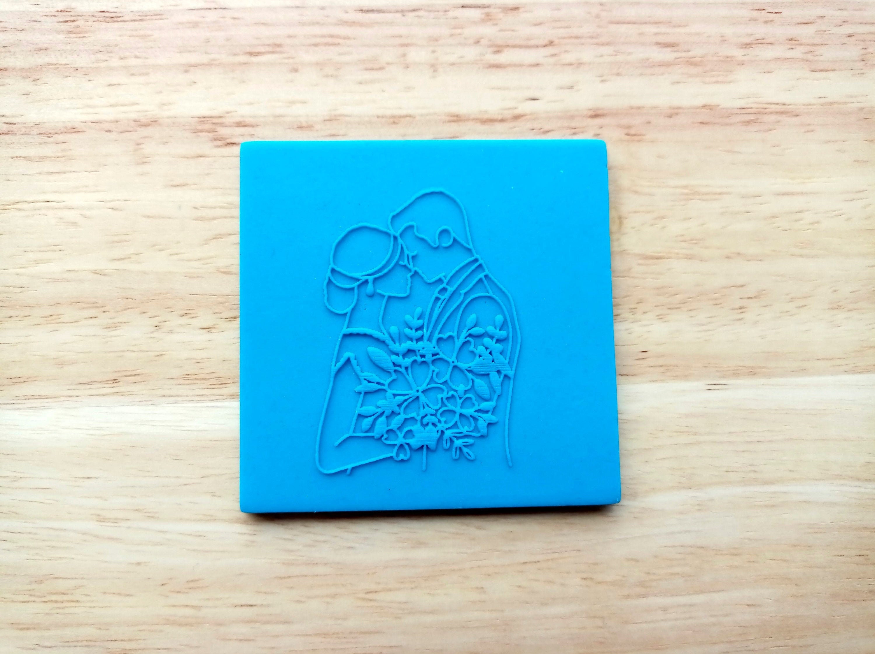 Bride & Groom Embosser, Wedding Couple Cookie Embosser, Wedding Fondant Cookie Stamp Embosser - 112
