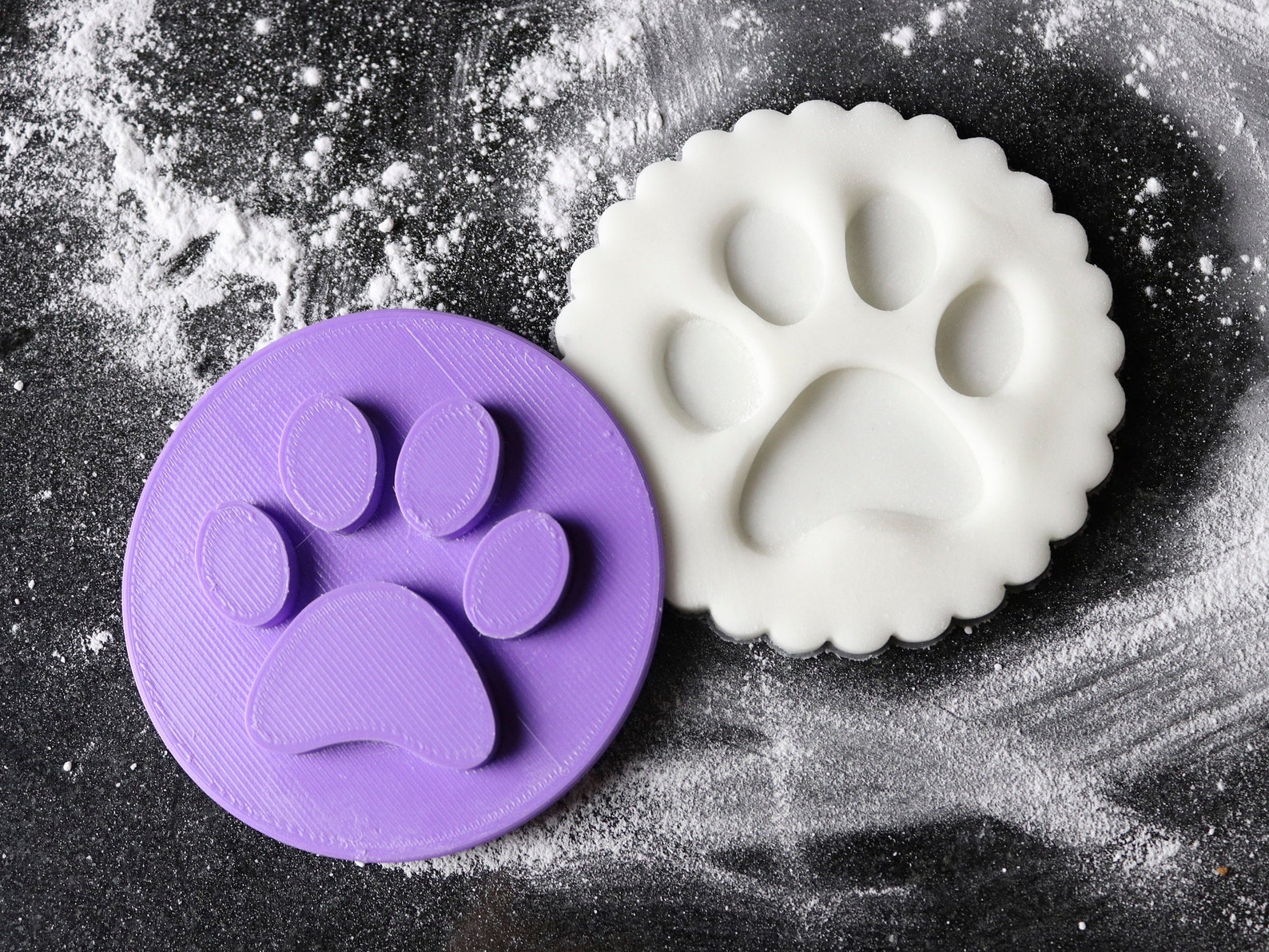Paw Print Cookie Embosser. Paw Print Fondant Stamp Biscuit Etsy UK