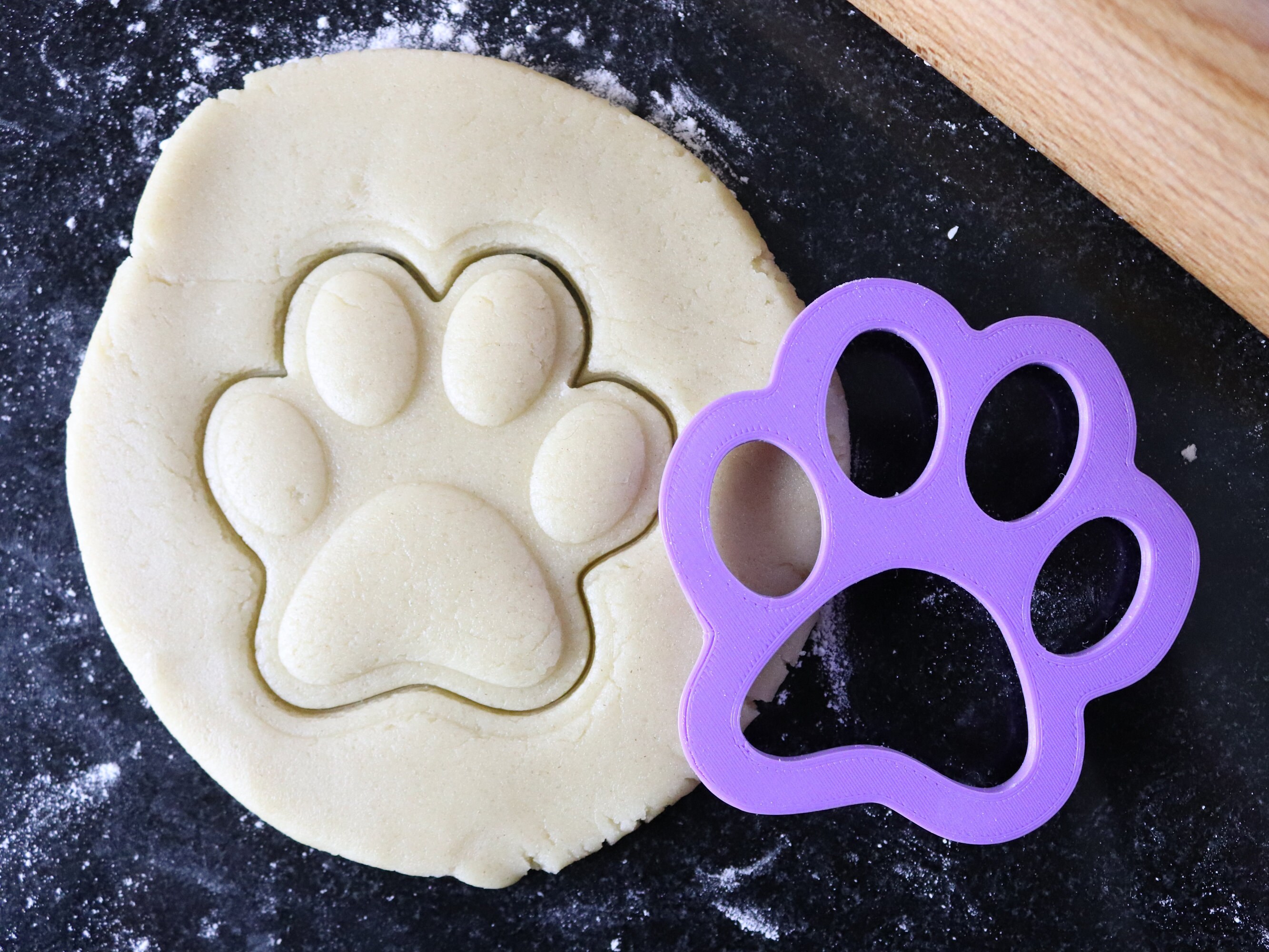 Paw Print Cookie Cutter Embosser. Cookie Paw Embosser Fondant Etsy