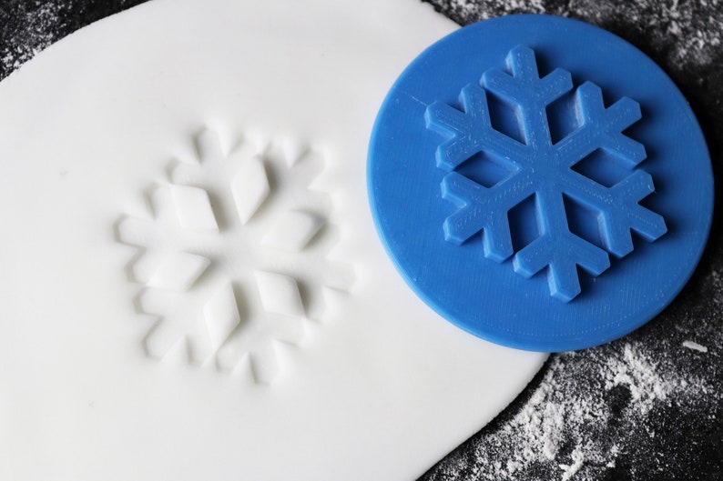 Snowflake cookie stamp Christmas cookie embosser Fondant Etsy