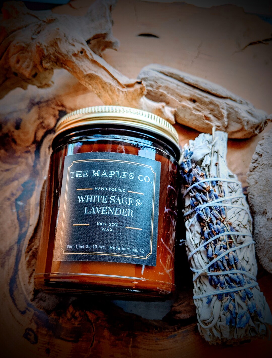 White Sage & Lavender 8 Oz Soy Candle Etsy