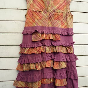 Rustic Shabby Dress Country Chic Clothing Prairie Clothes Patchwork Patch Western Cowgirl Upcycle Shirt Dress Music Festival