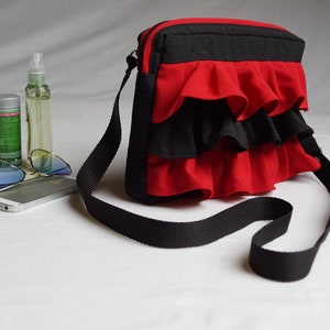 Ruffles Padded Bag-Travel Purse -Cellphone Bag-Cosmetic Purse-Accessories Everyday Bag-Messenger Bag