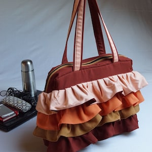 Klaar om Ruffles Tote bag-Fully SUPER Padded 8mm / laptop COMPARTIMENT / Waterdichte voering te verzenden