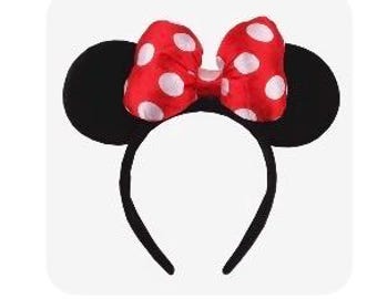 Mouse Ears Headband One Size | Kids and Adult Party Mouse Ears | Black Sequin Mouse Ears | Choose Bow Color