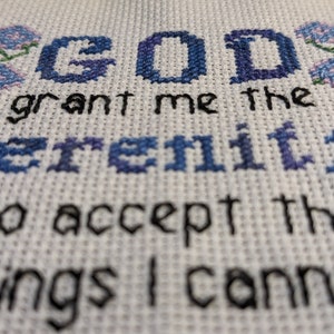 Serenity Prayer Cross Stitch Digital Pattern