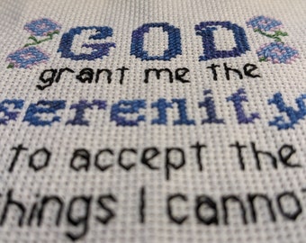 Serenity Prayer Cross Stitch Digital Pattern