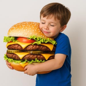 Big Mac Hamburger Throw Pillow, Home Decor, Foodie Gift, Gag Gift