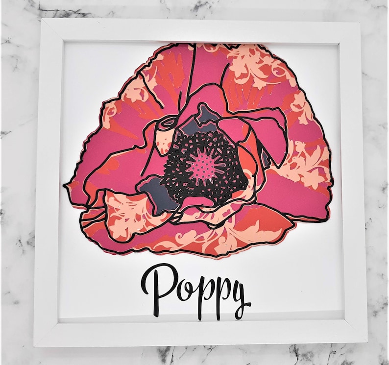 Poppy flower Wall Art mom birthday gift from daughter Poppy Art unique gift floral nursery decor for baby girl gardener gift for women
