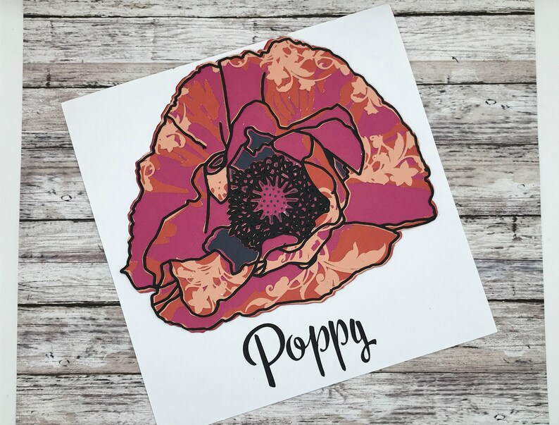 Poppy flower Wall Art mom birthday gift from daughter Poppy Art unique gift floral nursery decor for baby girl gardener gift for women