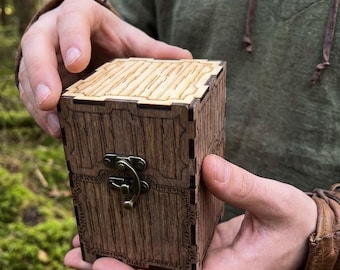 Handcrafted Wooden Commander Deck Box, 100 Sleeved Card Storage, Custom Engraved TCG Box