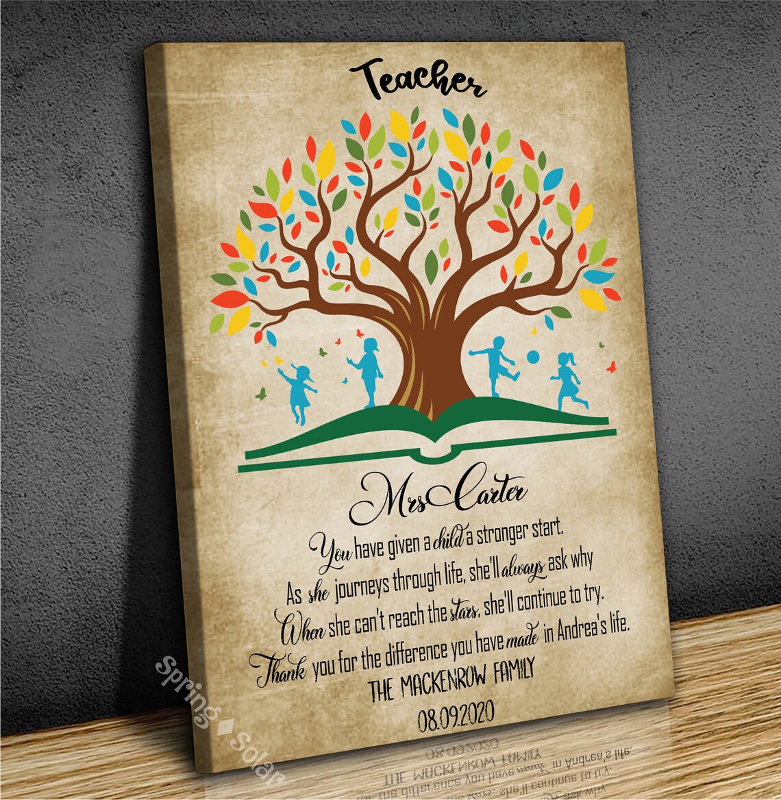 Thank Teacher For Difference You Have Made Canvas Wall Art Etsy