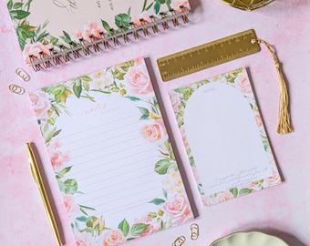 Salmo 34:4, Bloco de notas A5, Lista de tarefas, Papelaria de fé cristã, Diário de oração, Anotações de sermão, Devocional bíblico, Presente, Escritura, Rosas, Rosa