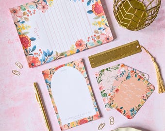 Floral A6 Notepad, Christian Scripture, To Do List