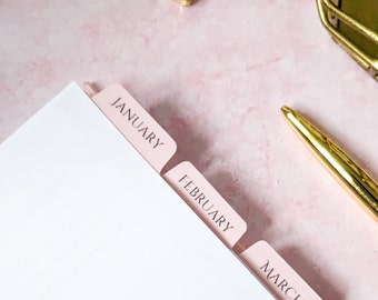 Abas divisórias mensais para planner, abas anuais, adesivos para calendário, coloridas e adesivas.