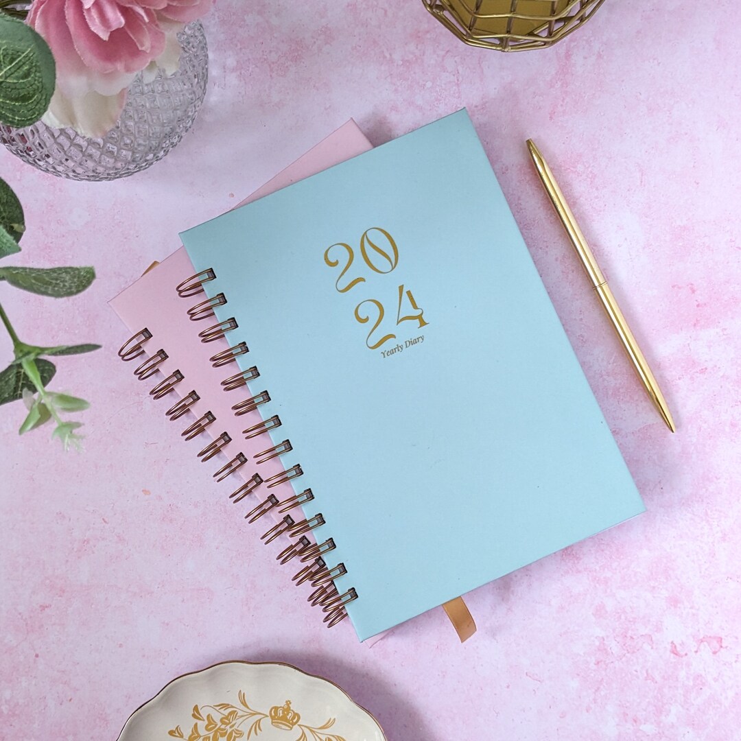 2024 Personalised Diary With Mint Green Cover Week View A5 Etsy