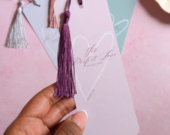 Handmade Christian Bookmark, Bible Verse, Satin Tassel