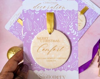 Personalized Ceramic Christmas Ornament | Scripture Keepsake Gift
