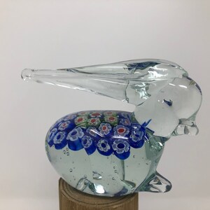 Vintage Millefiori Rabbit Paperweight, Art Glass Paperweight