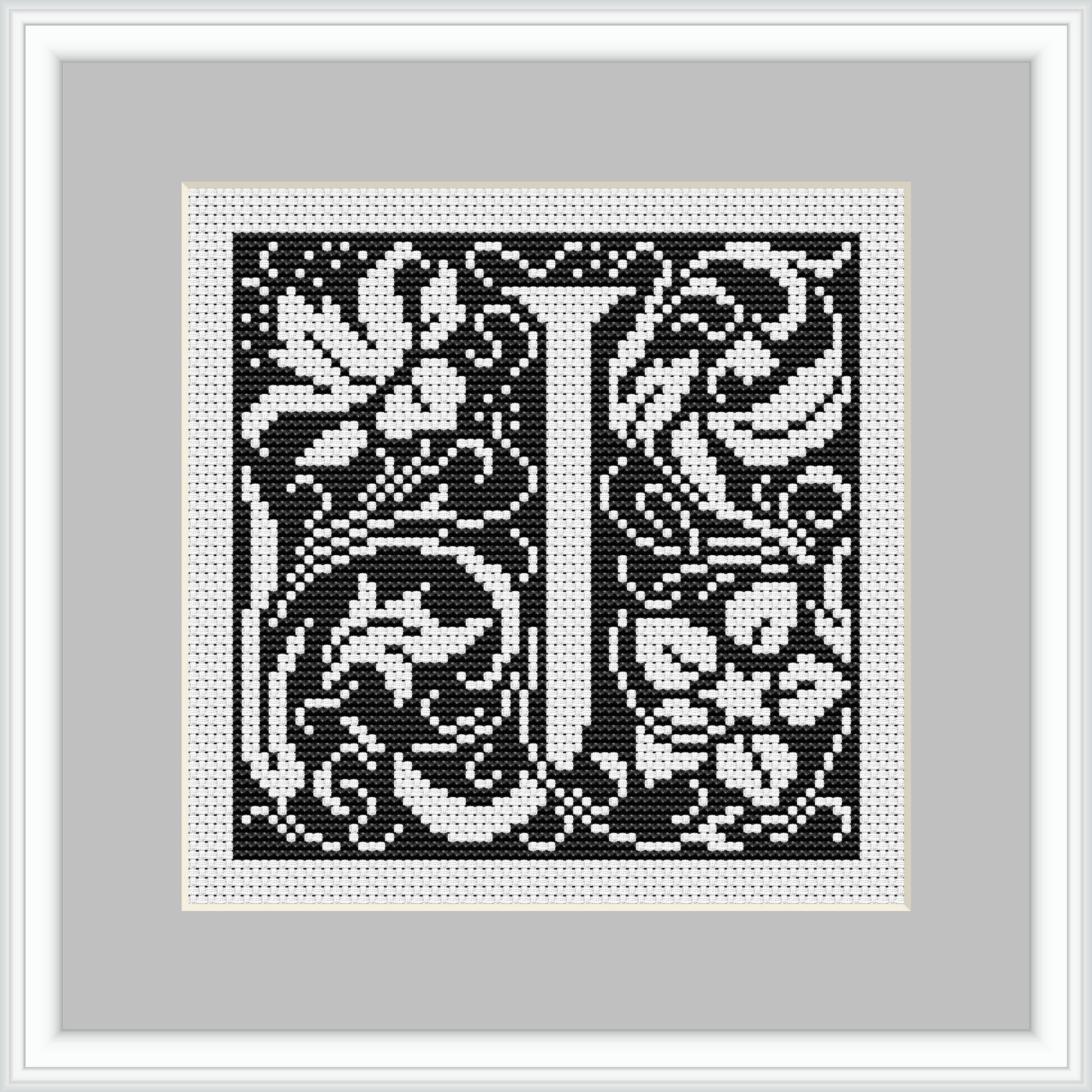 Small letter J cross stitch pattern monogram alphabet Etsy