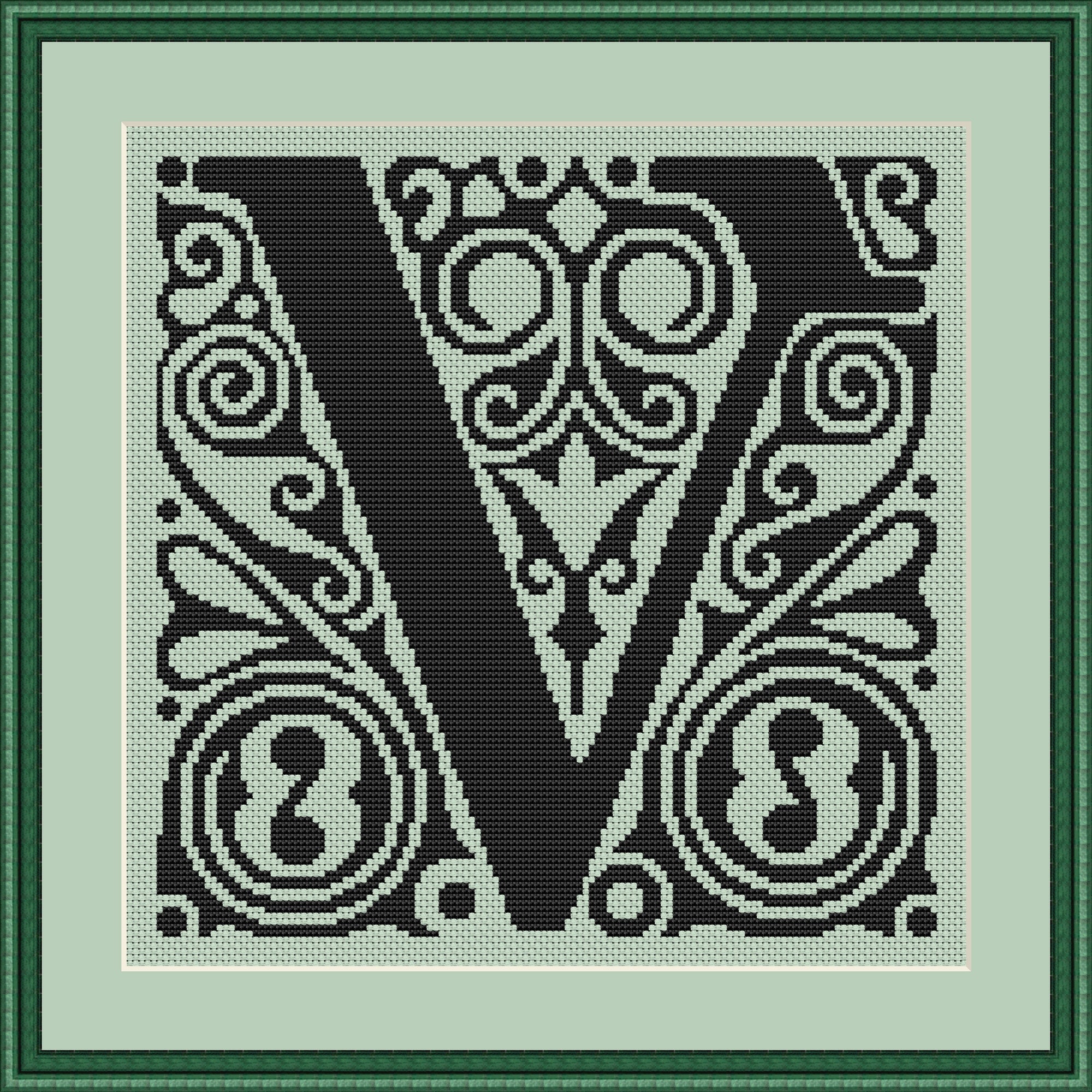 Calligraphy Letter V monogram alphabet monochrome symbol with | Etsy