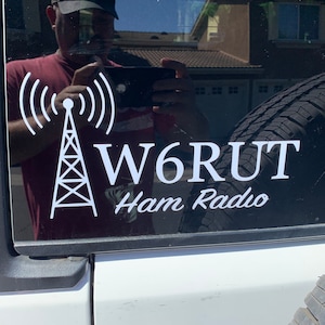 HAM radio decal - custom made with your callsign - Amateur Radio - window sticker