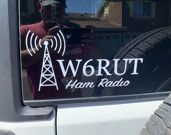 HAM radio decal - custom made with your callsign - Amateur Radio - window sticker