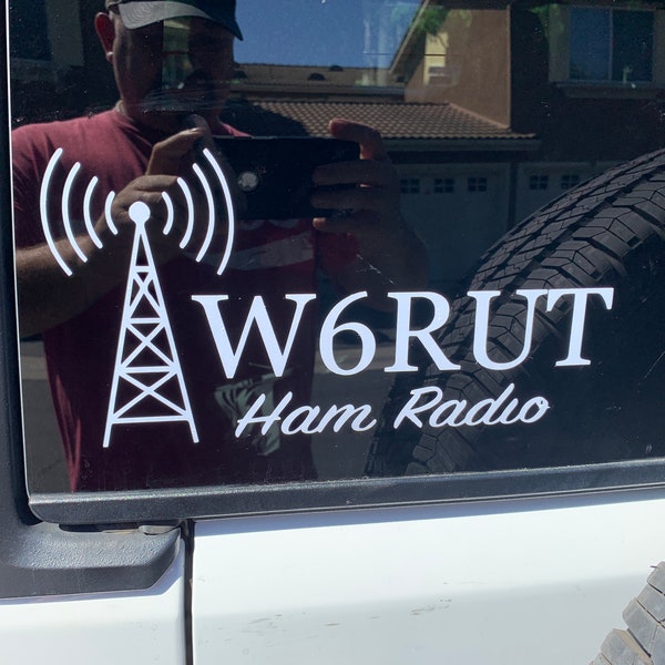 HAM radio decal - custom made with your callsign - Amateur Radio - window sticker