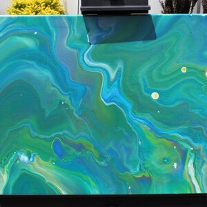 Original paint pour, abstract art, fluid artwork 16&quot; x 20&quot; Canvas