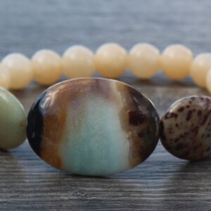 Amazonite and Peachy Jade Stretch Bracelet - Etsy