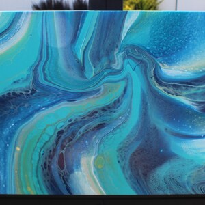 Original paint pour, abstract art, fluid artwork 16&quot; x 20&quot; Canvas