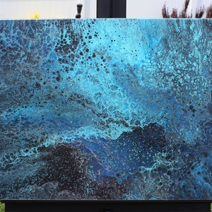Original paint pour, abstract art, fluid artwork 20&quot; x 24&quot; Canvas