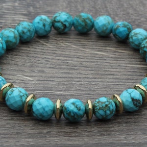 Turquoise and Gold Stretch bracelet