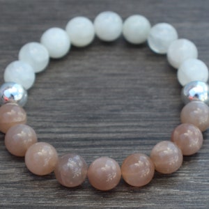 Sunstone and Moonstone Stretch bracelet