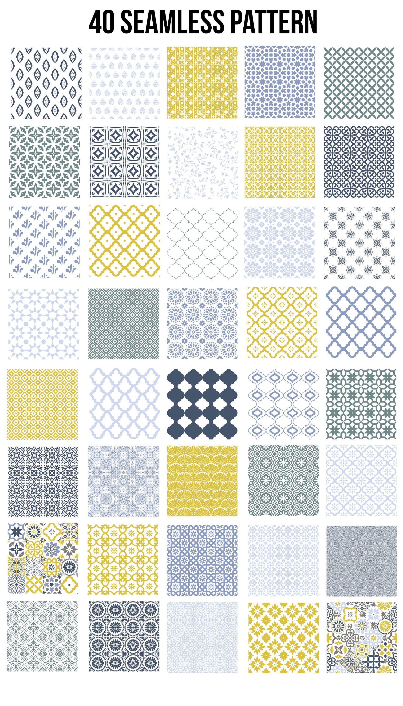 40 Islamic Moroccan Seamless Patterns | Procreate Brushes | Seamless ...