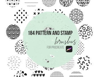 184 Procreate Pattern Brushes, Procreate Boho Pattern Brush, Boho Brushes, Procreate Stamp, iPad Pro, Boho, Pattern