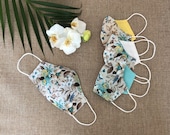 Frauen Mundschutz, Reversible, Sommermaske, Baumwolle, Waschbar, Leicht