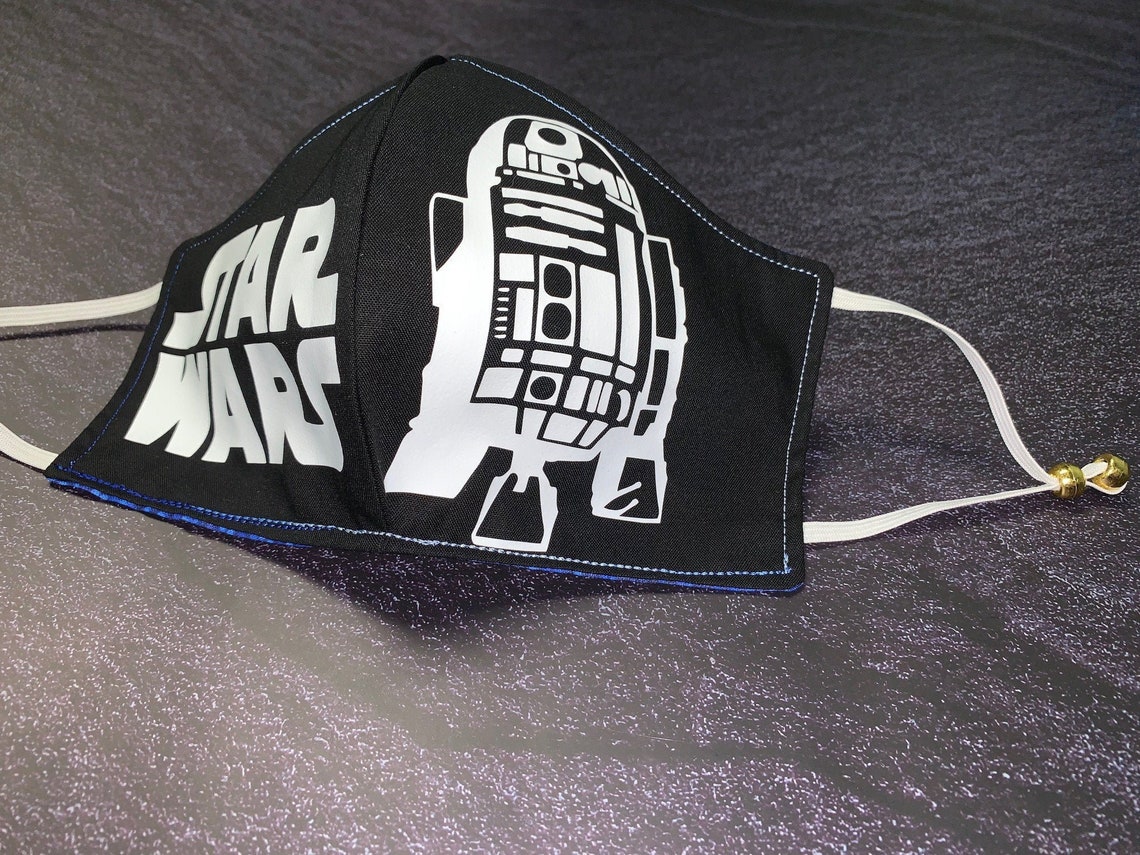 R2D2 Star Wars Fabric Face Mask Adjustable Washable Reusable | Etsy