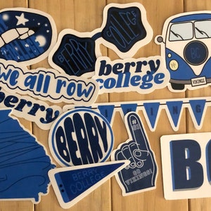 Berry College Sticker Pack | Custom Waterproof Sticker | Personal Sticker | Laptop College Sticker | Waterbottle Sticker