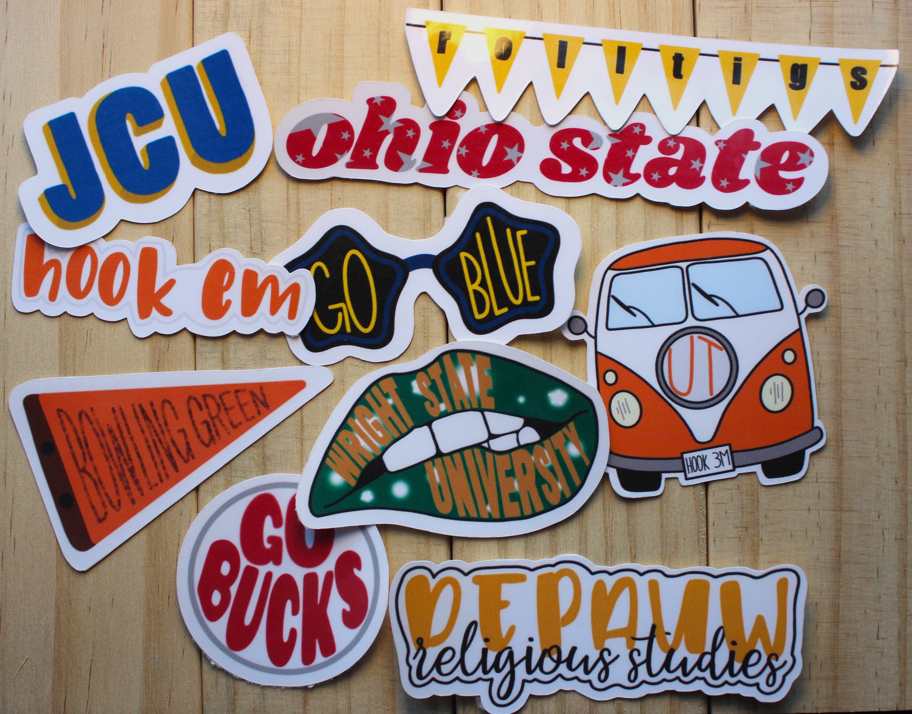 Custom College Sticker Pack Custom Waterproof Sticker Etsy Sweden